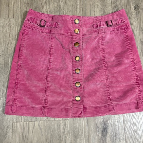 Vtg Gap 2004 Corduroy Pink Mini Skirt Button Front Sz 4 Y2K Preppy Spring School - Picture 1 of 12